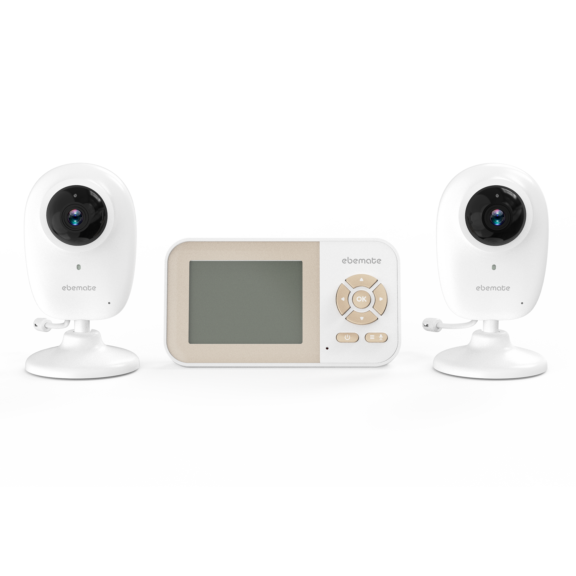ebemate WiFi Video Baby Monitor with 2 Camera,2.8" Display with 1200Ft Long Range,WiFi On/Off,1080P No Glow Night Vision,2-Way Talk Baby Cam Monitoring EBS28-2