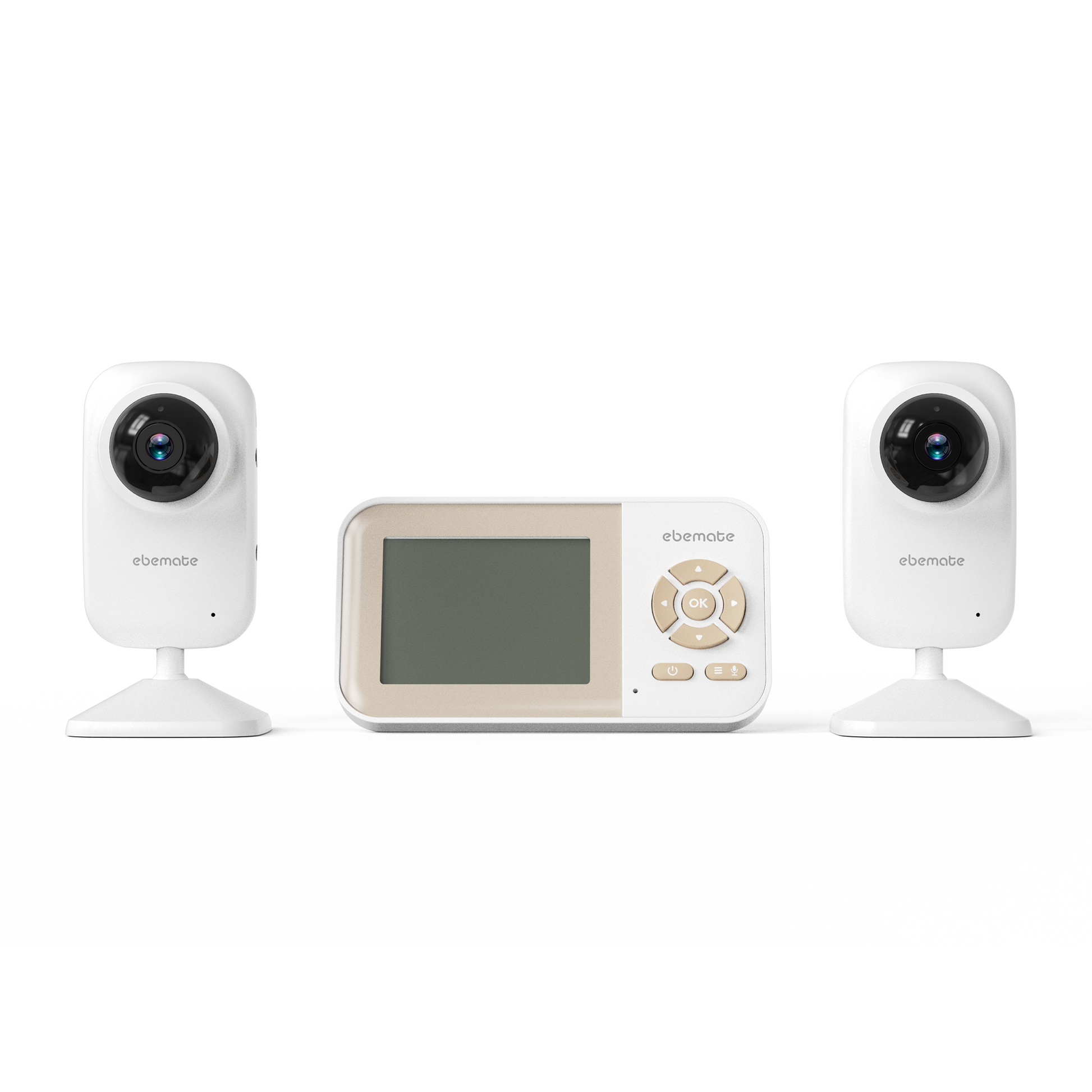 ebemate Video Baby Monitor Camera with 2 Camera,2.8" LCD Screen Video & Audio No Glow Night Vision,2-Way Talk Audio Cam Baby Monitoring 1200FT Range EBE28-2
