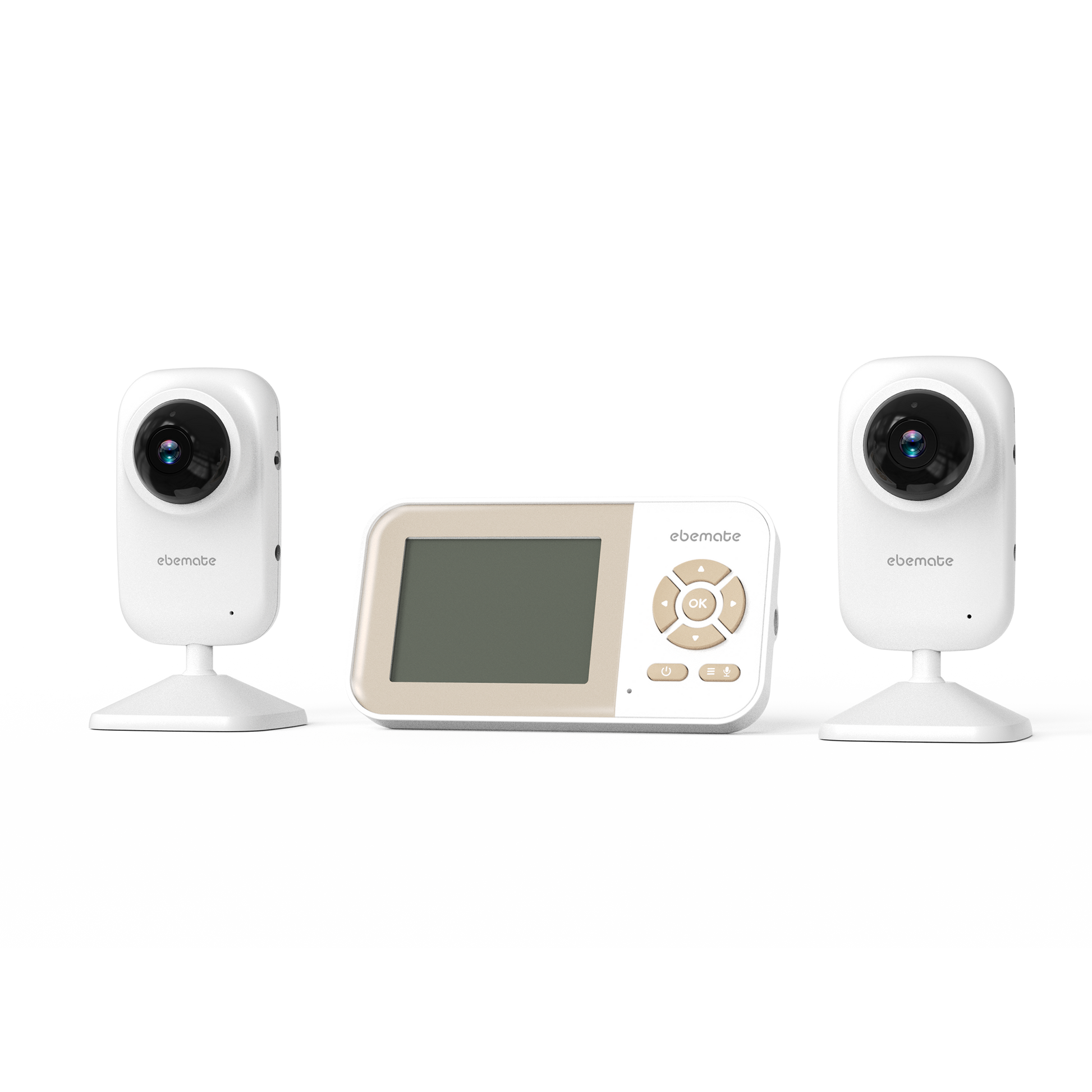ebemate Video Baby Monitor Camera with 2 Camera,2.8" LCD Screen Video & Audio No Glow Night Vision,2-Way Talk Audio Cam Baby Monitoring 1200FT Range EBE28-2