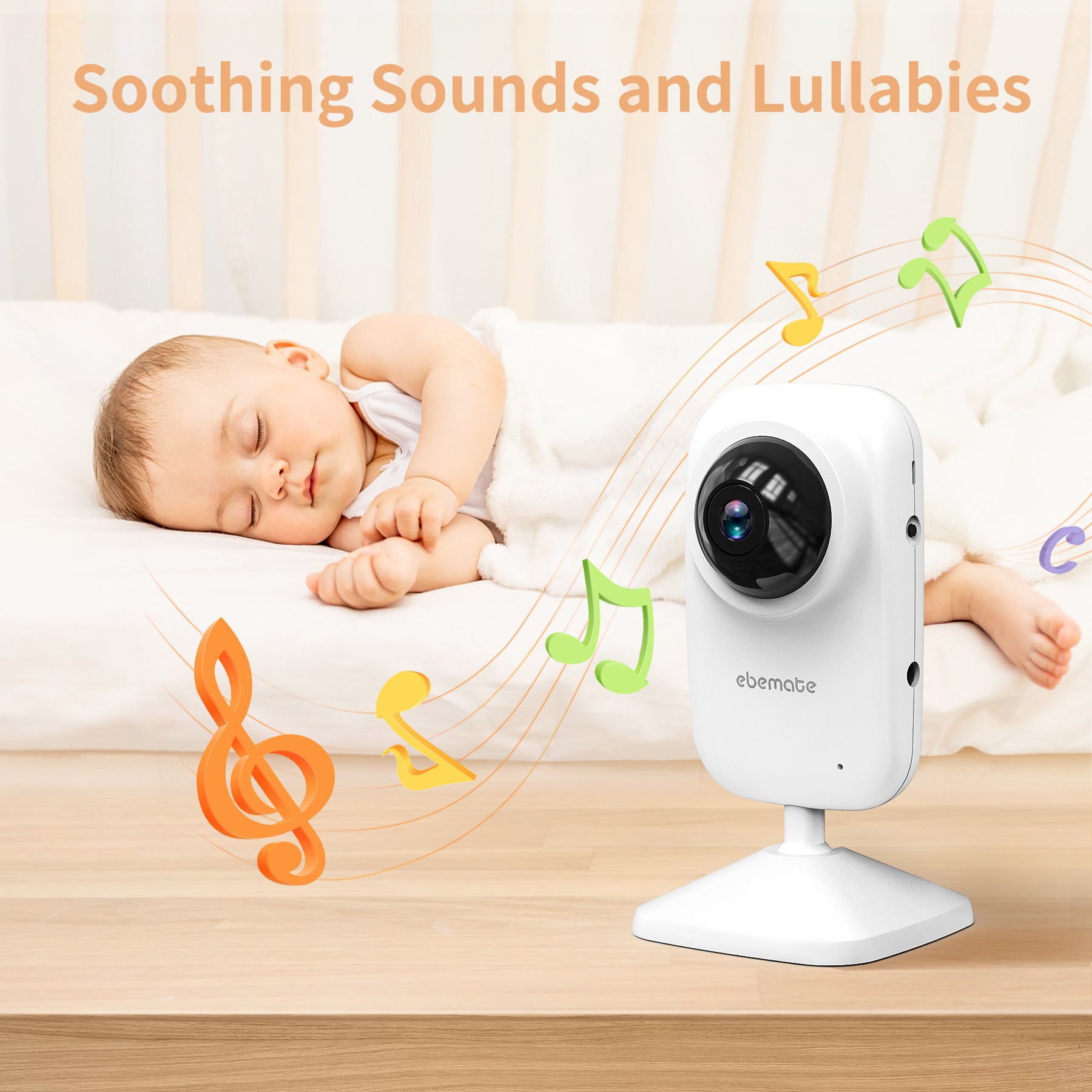 ebemate Video Baby Monitor Camera with 2.8" LCD Screen Video & Audio No Glow Night Vision,2-Way Talk Audio Cam Baby Monitoring 1200FT Range EBE28
