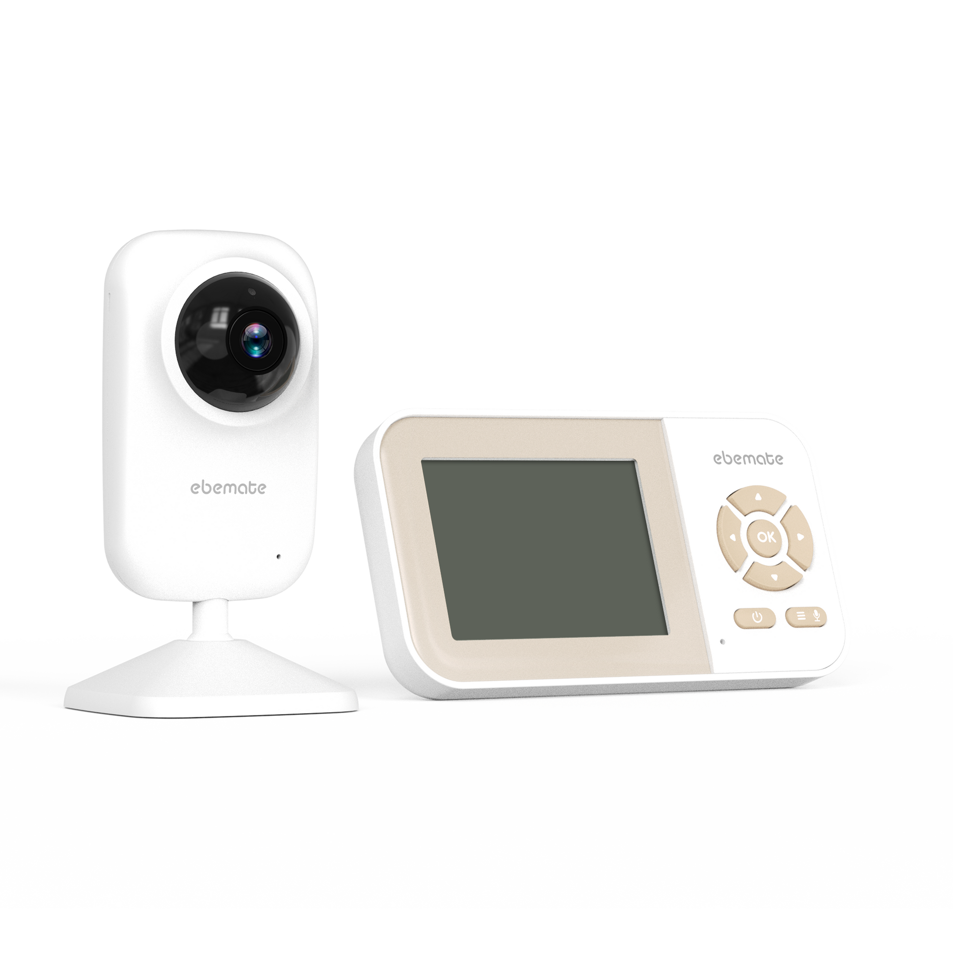 ebemate Video Baby Monitor Camera with 2.8" LCD Screen Video & Audio No Glow Night Vision,2-Way Talk Audio Cam Baby Monitoring 1200FT Range EBE28