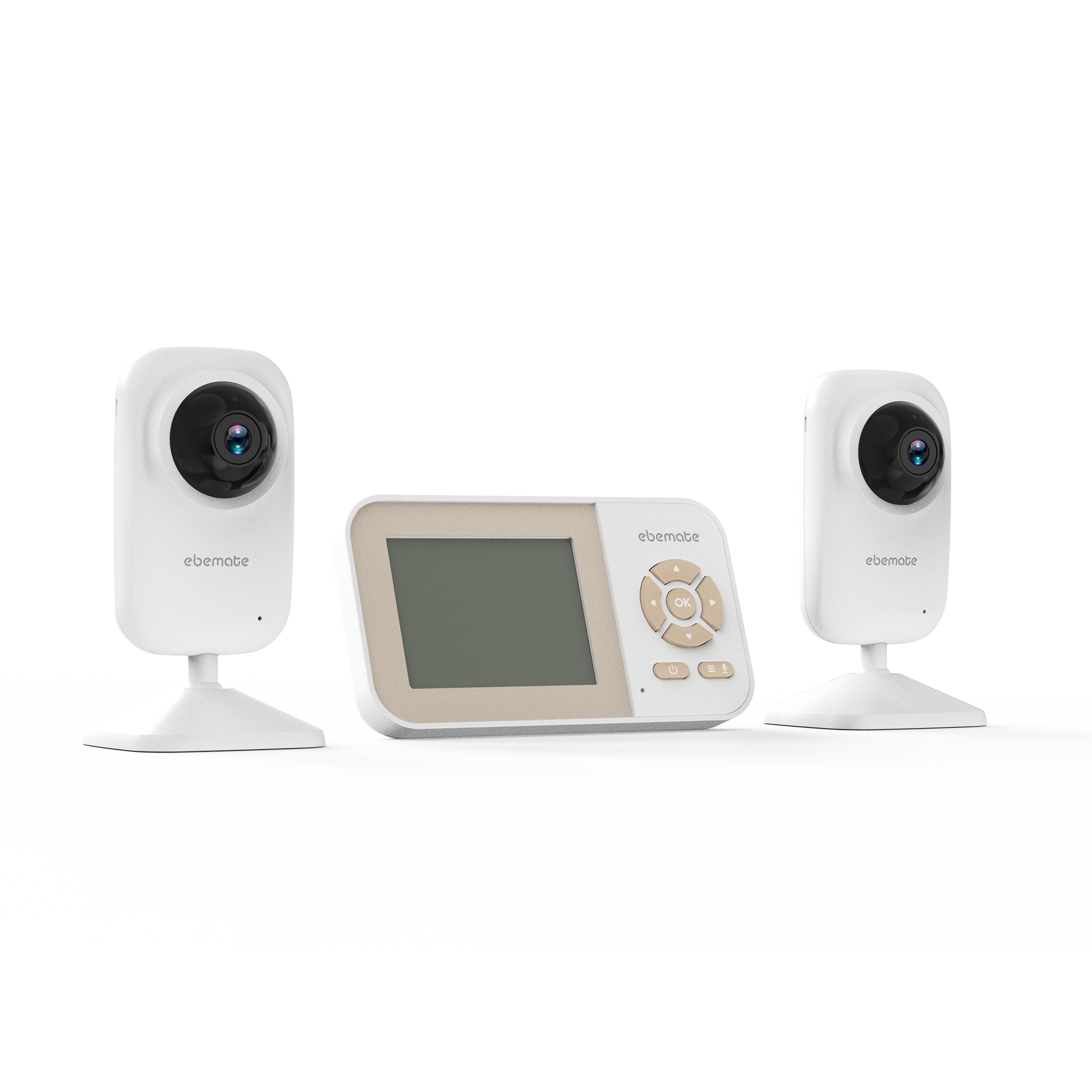ebemate Video Baby Monitor Camera with 2 Camera,2.8" LCD Screen Video & Audio No Glow Night Vision,2-Way Talk Audio Cam Baby Monitoring 1200FT Range EBE28-2