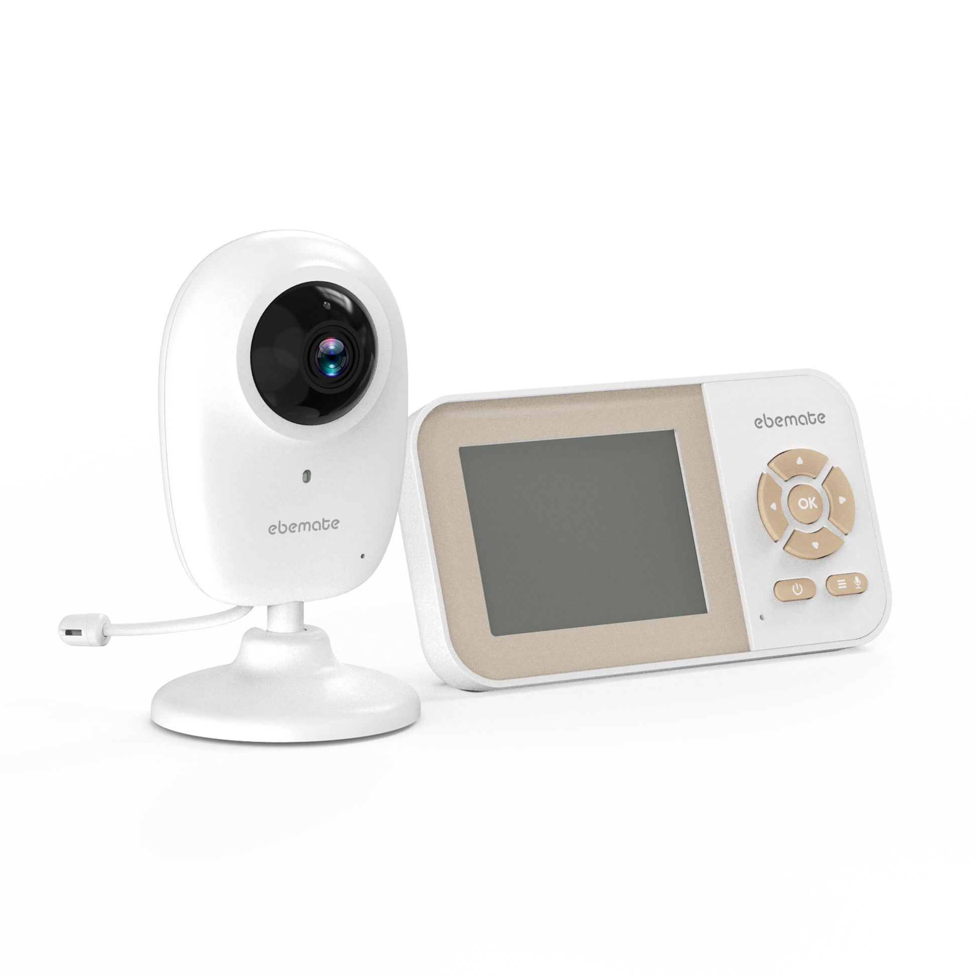 ebemate WiFi Video Baby Monitor,2.8" Display with 1080P Camera,No Glow Night Vision,2-Way Talk & 1200Ft Long Range,WiFi On/Off Cam Baby Monitoring EBS28
